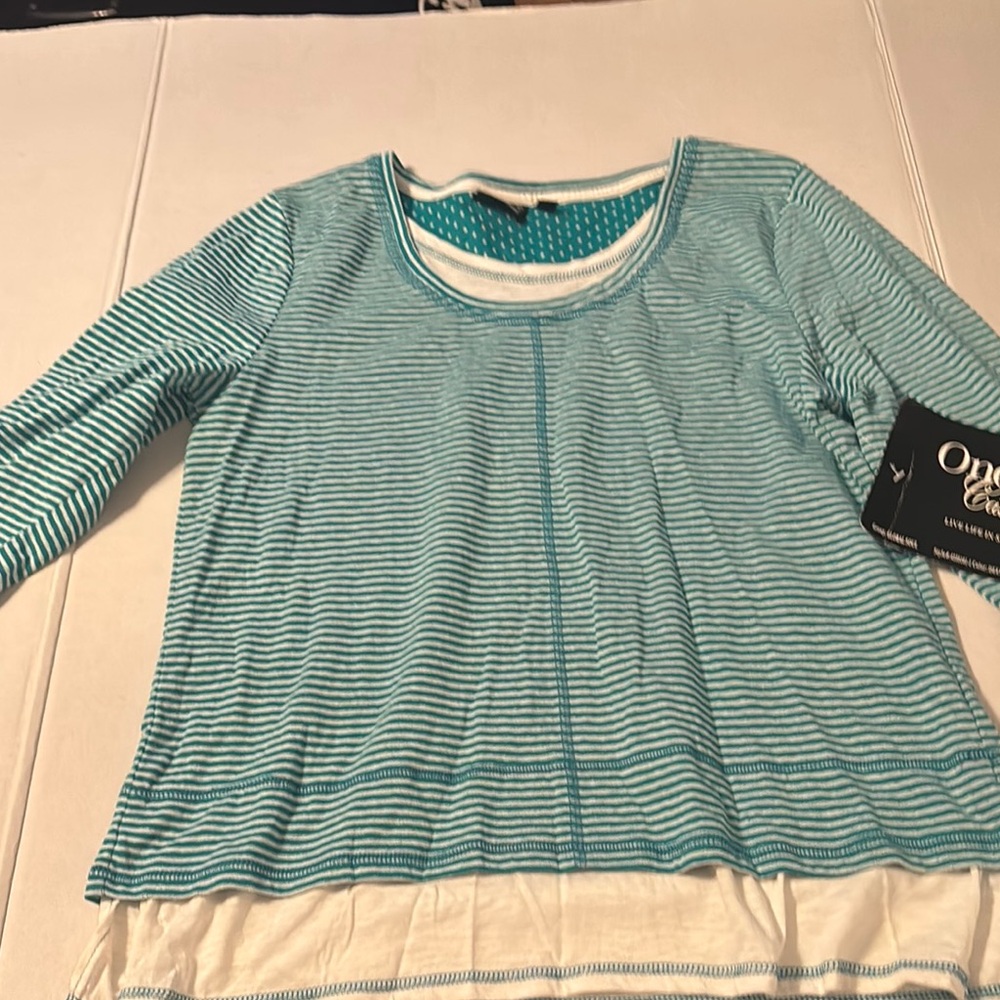Green  Striped Women's Top size XL